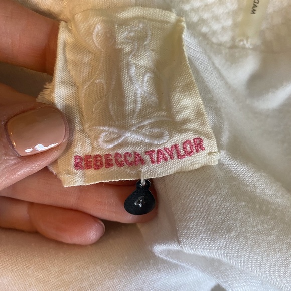 REBECCA TAYLOR Sz 4 White Peplum Top/Jacket - Picture 5 of 7